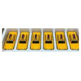 New Old Stock Case Of City Yellow Cab Die Metal And Plastic Cast Taxis With Pull Back And Go Action