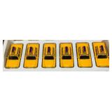 New Old Stock Case Of City Yellow Cab Die Metal And Plastic Cast Taxis With Pull Back And Go Action