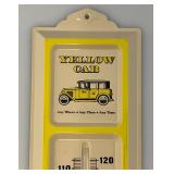 Vintage Metal Yellow Cab Metal Thermometer