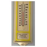 Vintage Metal Yellow Cab Metal Thermometer
