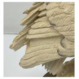 Snowy Owl On The Rocks Sculpture On Base 9 1/2" Tall