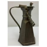 Antique NAGYKERY Swiss Pewter Beer Tankerd And Vintage German Pewter Wine Gobblet With Stagg Hunting Theme