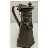 Antique NAGYKERY Swiss Pewter Beer Tankerd And Vintage German Pewter Wine Gobblet With Stagg Hunting Theme