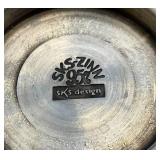 Antique NAGYKERY Swiss Pewter Beer Tankerd And Vintage German Pewter Wine Gobblet With Stagg Hunting Theme