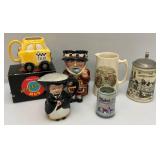 Misc. Collectible Mugs Including Toby Mug Beefeater 7 1/2" And More