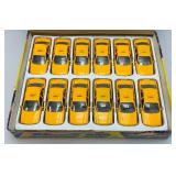 New Old Stock Case Of Metro-Cab Die Metal And Plastic Cast Taxis With Pull Back And Go Action