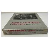 Vintage Laurel & Hardy Flying Checkers Tin Magnetic Checkers Set In Original Box & Ebon Dominoes In Original Box
