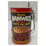 Vintage Collectible Hunts Manwich Original Sloppy Jos Sauce Can Transistor Radio And Panasonic Transistor Radio