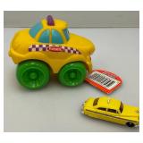 Misc. Collectible Taxi Cab Toys Including Bump-N-Go Curious George And More (Most Nib)