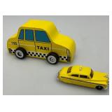Misc. Collectible Taxi Cab Toys Including Bump-N-Go Curious George And More (Most Nib)