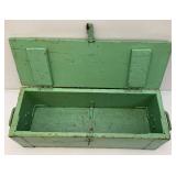 Primitive Wooden Tool Box With Some Old Tools