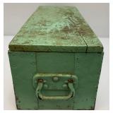 Primitive Wooden Tool Box With Some Old Tools