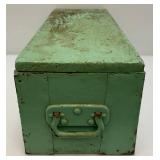 Primitive Wooden Tool Box With Some Old Tools