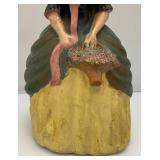 Very Old Chalkware Pieces Including Monk Bookend And More