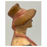 Very Old Chalkware Pieces Including Monk Bookend And More