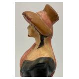 Very Old Chalkware Pieces Including Monk Bookend And More