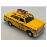 New Old Stock Case Of City Yellow Cab Die Metal And Plastic Cast Metal Taxis With Pull Back And Go Action (One Cab Missing)