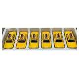 New Old Stock Case Of City Yellow Cab Die Metal And Plastic Cast Metal Taxis With Pull Back And Go Action (One Cab Missing)