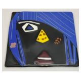Picasso Style Glass Art Piece 12" x 12"