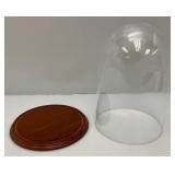 Glass Display Domes With Wooden Bases 1= 9"x 6 1/2" 1= 11" x 9" (Great For Taxidermy Or Mounted Butterflies)