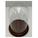 Glass Display Domes With Wooden Bases 1= 9"x 6 1/2" 1= 11" x 9" (Great For Taxidermy Or Mounted Butterflies)