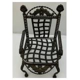 Vintage Wrought Iron Doll Chair 9" x 9" x 14"