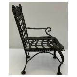 Vintage Wrought Iron Doll Chair 9" x 9" x 14"