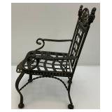 Vintage Wrought Iron Doll Chair 9" x 9" x 14"