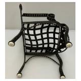 Vintage Wrought Iron Doll Chair 9" x 9" x 14"