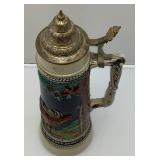 Large Collectible German Earthware Beer Stein (Made In Germany) 16 1/2"