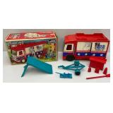 1973 Evil Knievel Scramble Van Complete In Original Box (Back Gate Has Broken Hinge Peg)