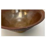 Two RW Stamped Pottery Bowls (Possible Red Wing) 3 1/2" x 8"