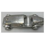 Vintage Polished Aluminum Race Car 12"