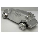 Vintage Polished Aluminum Race Car 12"