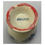 Vintage Blue Delfts Collectible Items Including RYNBENDE Airline Booze Decanters And More