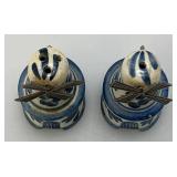 Vintage Blue Delfts Collectible Items Including RYNBENDE Airline Booze Decanters And More