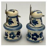 Vintage Blue Delfts Collectible Items Including RYNBENDE Airline Booze Decanters And More