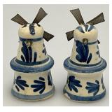 Vintage Blue Delfts Collectible Items Including RYNBENDE Airline Booze Decanters And More