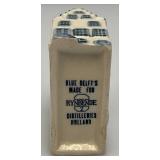 Vintage Blue Delfts Collectible Items Including RYNBENDE Airline Booze Decanters And More