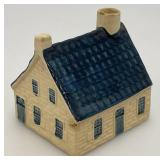 Vintage Blue Delfts Collectible Items Including RYNBENDE Airline Booze Decanters And More