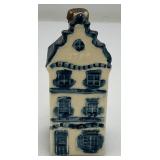Vintage Blue Delfts Collectible Items Including RYNBENDE Airline Booze Decanters And More