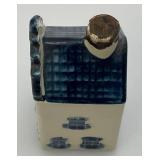 Vintage Blue Delfts Collectible Items Including RYNBENDE Airline Booze Decanters And More