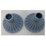 Vintage Pair Of Weller Pottery Lavonia Candlestick Holders