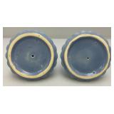 Vintage Pair Of Weller Pottery Lavonia Candlestick Holders
