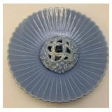 Vintage Weller Pottery Dish With Flower Frog 15 1/2"