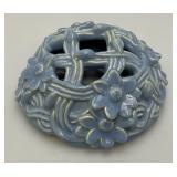 Vintage Weller Pottery Dish With Flower Frog 15 1/2"