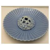 Vintage Weller Pottery Dish With Flower Frog 15 1/2"