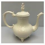 1973  Ornate Pottery Tea Set Marked JERRI On Bottom (One Teapot Lid Handle Glued)