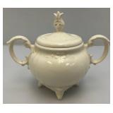 1973  Ornate Pottery Tea Set Marked JERRI On Bottom (One Teapot Lid Handle Glued)