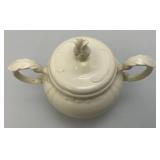1973  Ornate Pottery Tea Set Marked JERRI On Bottom (One Teapot Lid Handle Glued)